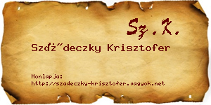 Szádeczky Krisztofer névjegykártya