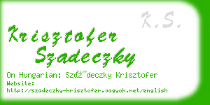 krisztofer szadeczky business card